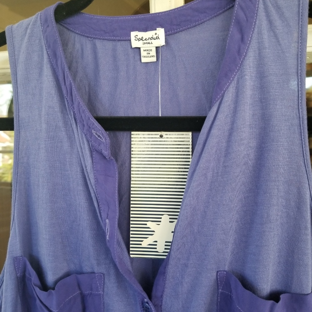 NWT - Anthropologie - Purple Button Down Tank - Picture 3 of 7